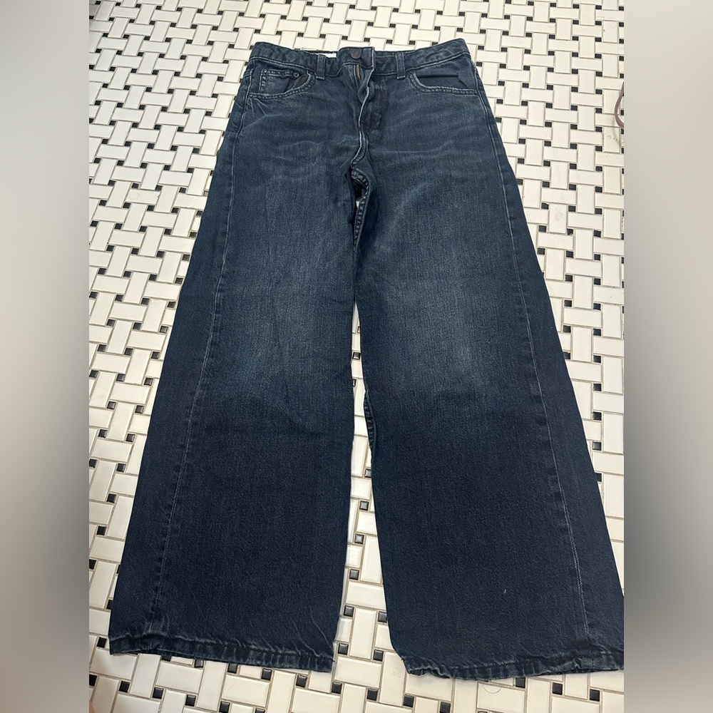 Zara Black Wide-Leg Jeans with High Waist